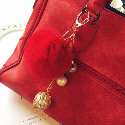 Wholesale Rex Rabbit Fur Tassel Plush Keychains
